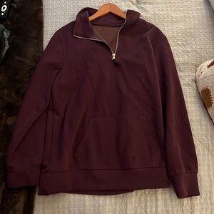 Burgundy Half-Zip Pullover